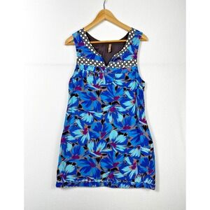 Free People‎ Mini Dress Size 10 Floral Rayon Cotton Y2K